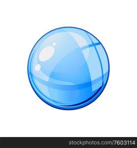 Water drop isolated realistic blue splash. Vector pure, clear liquid, symbol of purity. Pure drop of water isolated aqua