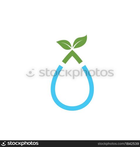 water drop leaf concept icon vector illustration design template