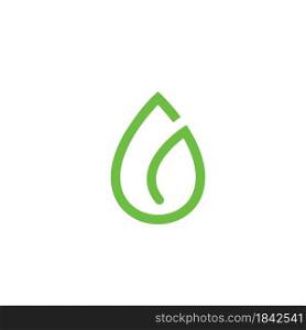 water drop leaf concept icon vector illustration design template
