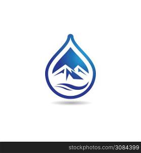 Water drop logo vector icon illustration design