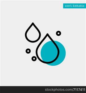 Water, Drop, Spring turquoise highlight circle point Vector icon