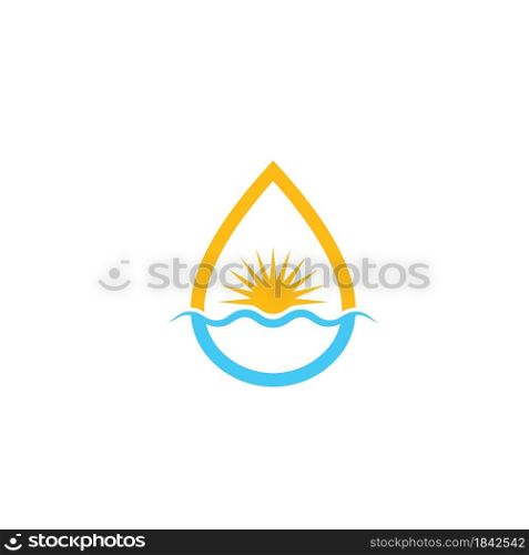 water drop sun cencept icon vector illustration design template web
