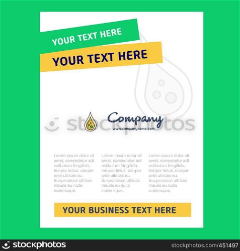 Water drop Title Page Design for Company profile ,annual report, presentations, leaflet, Brochure Vector Background