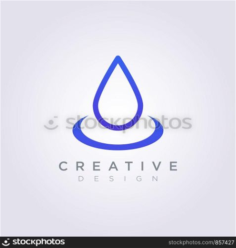 Water Drop Vector Illustration Design Clipart Symbol Logo Template.