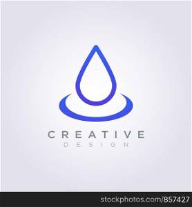 Water Drop Vector Illustration Design Clipart Symbol Logo Template.