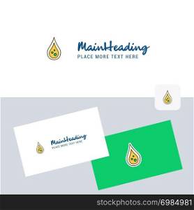 Water drop vector logotype with business card template. Elegant corporate identity. - Vector