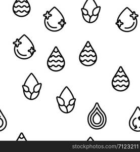 Water Drop Vector Seamless Pattern Thin Line Illustration. Water Drop Vector Seamless Pattern