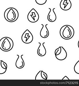 Water Drop Vector Seamless Pattern Thin Line Illustration. Water Drop Vector Seamless Pattern