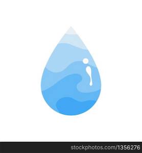 Water drop. Water drop flat icon. Water drop logo in modern flat design, isolated on white background. Vector illustration.