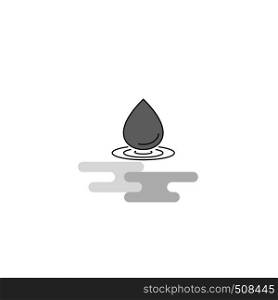 Water drop Web Icon. Flat Line Filled Gray Icon Vector