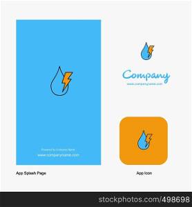 Water drop with current Company Logo App Icon and Splash Page Design. Creative Business App Design Elements