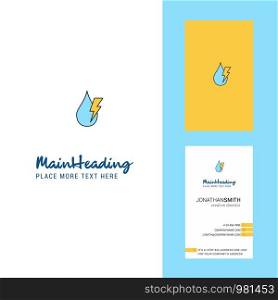 Water drop with current Creative Logo and business card. vertical Design Vector