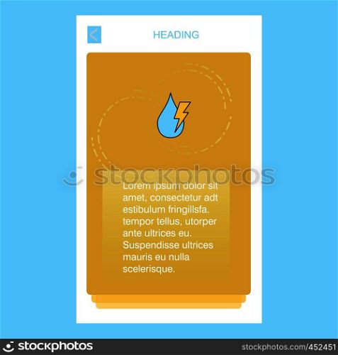 Water drop with current mobile vertical banner design design. Vector