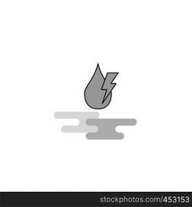 Water drop with current Web Icon. Flat Line Filled Gray Icon Vector