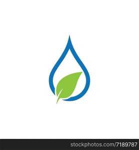 Water drop with leaf logo template vector icon