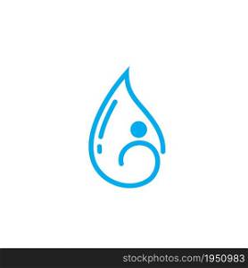 water drop with people icon vector illustration concept design template