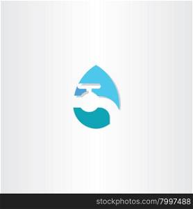 water drop with tap logo icon symbol design