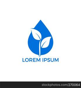 Water drop with tree icon vector logo design. Ecology, environment and agriculture vector icon.