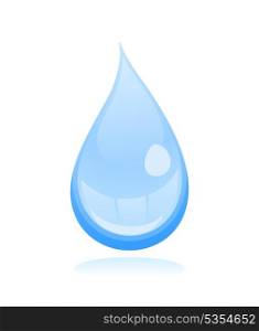 Water drop2. Blue drop of water on a white background. A vector illustration