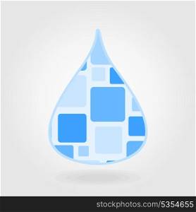 Water drop7. Water drop on a grey background. A vector illustration