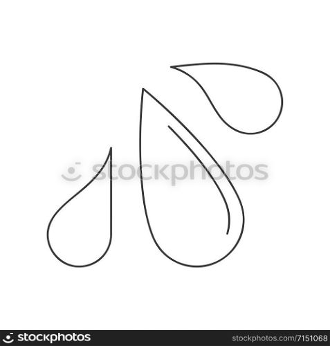 Water droplet splash icon in vector line drawing