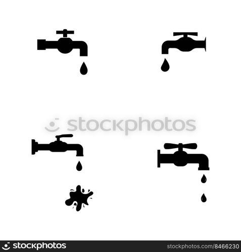 water drops from faucet icon illustration design