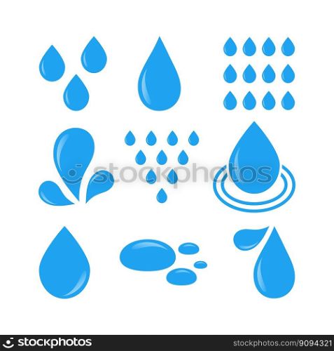 Water drops, nature splash elements. Drops of rain or dew.