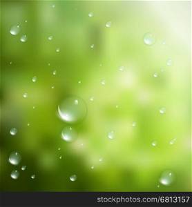 Water drops on green background. plus EPS10 vector file. Water drops on green background. plus EPS10