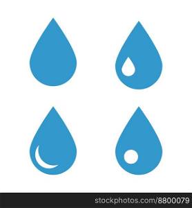 Water drops, vector. Water drops of different designs in blue.
