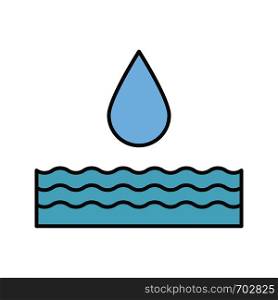 Water energy color icon. Hydropower. Hydroelectricity. Isolated vector illustration. Water energy color icon