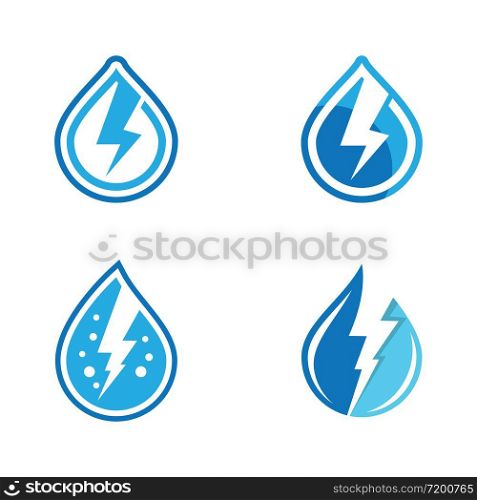 Water energy element icon logo illustration