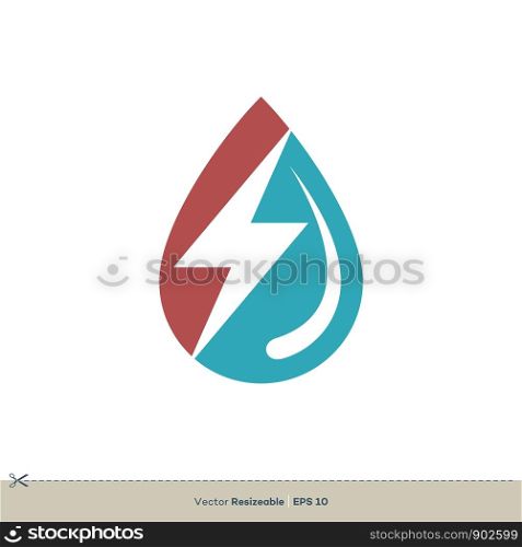 Water Energy Icon Logo Vector Template Illustration Design. Vector EPS 10.