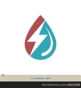 Water Energy Icon Logo Vector Template Illustration Design. Vector EPS 10.