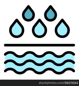 Water energy icon outline vector. Nature eco. Leaf tech color flat. Water energy icon vector flat