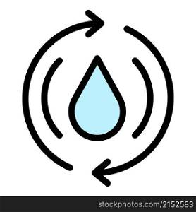 Water energy icon. Outline water energy vector icon color flat isolated. Water energy icon color outline vector