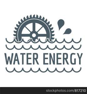Water energy logo. Simple illustration of water energy vector logo for web. Water energy logo, simple gray style