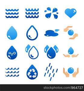 water environment, water drop and sea gradient icon vector design and illustration