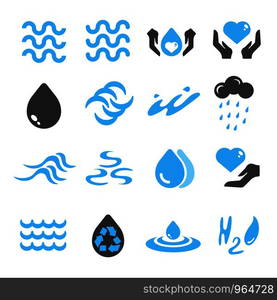 water environment, water drop and sea icon vector design and illustration