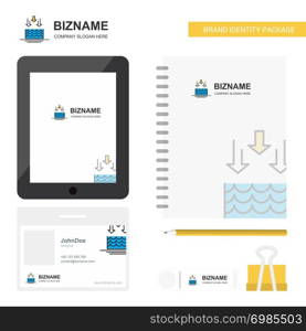 Water evaporation Business Logo, Tab App, Diary PVC Employee Card and USB Brand Stationary Package Design Vector Template