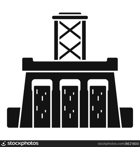 Water fall turbine icon simple vector. Power energy. Electric generator. Water fall turbine icon simple vector. Power energy