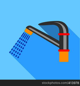 Water faucet icon. Flat illustration of water faucet vector icon for web design. Water faucet icon, flat style