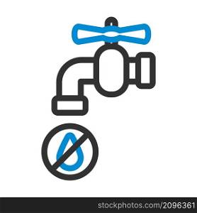 Water Faucet With Dropping Water Icon. Editable Bold Outline With Color Fill Design. Vector Illustration.
