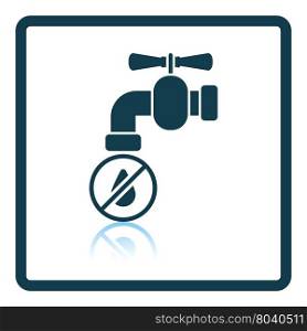 Water faucet with dropping water icon. Shadow reflection design. Vector illustration.