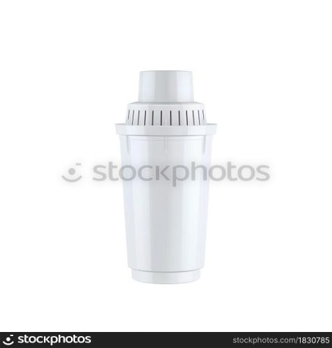 Water Filter Cartridge For Filtering Drink Vector. Blank Cartridge For Purification And Cleaning Natural Aqua Liquid. Tool For Preparing Health Care Fresh Beverage Template Realistic 3d Illustration. Water Filter Cartridge For Filtering Drink Vector