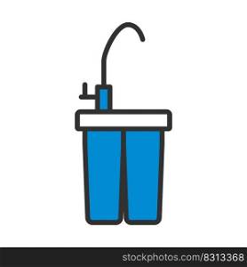 Water Filter Icon. Editable Bold Outline With Color Fill Design. Vector Illustration.