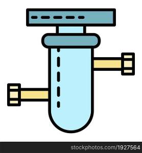 Water filter icon. Outline water filter vector icon color flat isolated. Water filter icon color outline vector