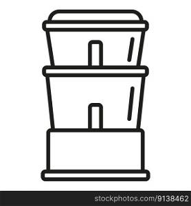 Water filter pot icon outline vector. Plastic bottle. Tank system. Water filter pot icon outline vector. Plastic bottle
