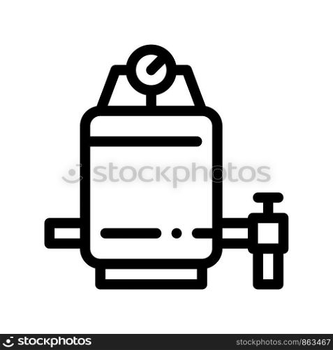 Water Filtering Treatment Device Vector Sign Icon Thin Line. Healthy Water Treatment Linear Pictogram. Recycling Environmental Ecosystem Plumbing Industry Monochrome Contour Illustration. Water Filtering Treatment Device Vector Sign Icon