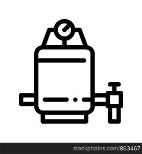 Water Filtering Treatment Device Vector Sign Icon Thin Line. Healthy Water Treatment Linear Pictogram. Recycling Environmental Ecosystem Plumbing Industry Monochrome Contour Illustration. Water Filtering Treatment Device Vector Sign Icon