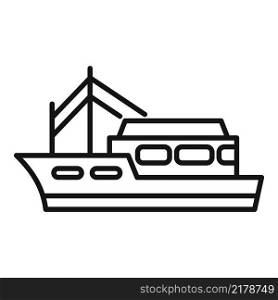 Water fish boat icon outline vector. Sea ship. Marine catch fish. Water fish boat icon outline vector. Sea ship